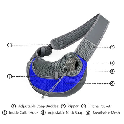 Pet Puppy Carrier S/L Çanta për shpatulla për qen Udhëtimi me rrjetë Oxford Single Comfort Sling Çanta me ngarkesë 