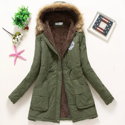 Winter Women's Coats Parka Streetwear Casual Coats Military Hooded Fur Coats Down Jackets Winter Coat Women  Jacket Women