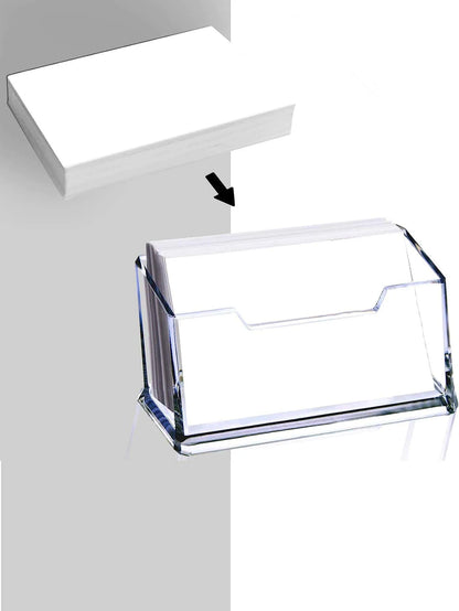 6pcs Acrylic Business Card Holder for Desk, Clear Plastic Business Cards Display Holders Stand, Fits 30-50 Business Cards.