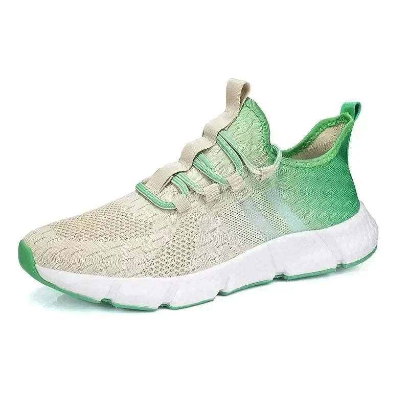 Men Shoes 3 Stripes High Quality Sneakers Popcorn Sole Fly Weave Breathable Running Tennis Shoes Comfortable Walking Shoes Women