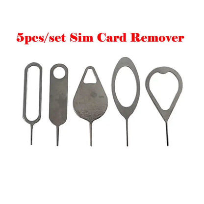 5pcs Mobile Phone Sim Card Remover Pin Needle Replacement Parts Tool Kit for iPhone Samsung Blackberry Xiaomi Oppo Huawei Repair