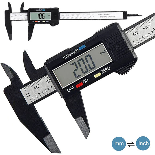 150mm 100mm Elektronsko digitalno kaliper ogljikovih vlaken uradnik Vernier Caliper Gauge mikrometer merilno orodje digitalno upravljalo