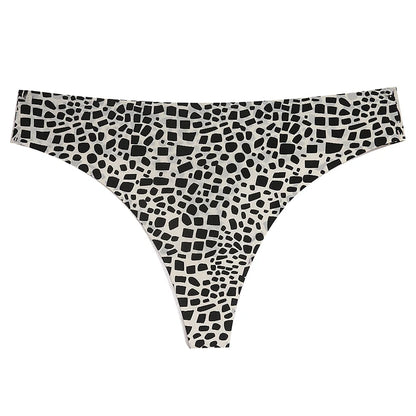 TrowBridge 6PCS/Set Brekë për femra Modë Leopard Tanga Të brendshme femrash pa telashe Të brendshme seksi të buta komode dhe komode T-Barape të nxehta