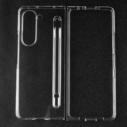 Case with S Pen Holder for Samsung Galaxy Z Fold 5 Anti-Yellowing Slim Thin Crystal Transparent Protective Cover