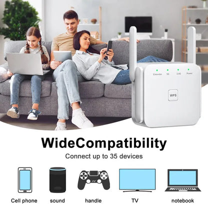 1200Mbps 5Ghz Wireless WiFi Repeater 2.4G 5GHz Wifi Signal Amplifier Extender Router Network Wlan WiFi Repetidor