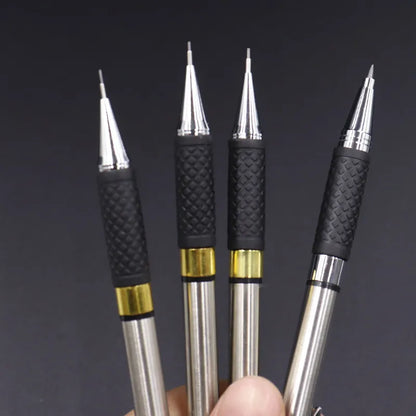 Art Mechanical Pencils Set in Leather Case Metal Drafting Pencil 0.5, 0.7, 0.9 2.0 Mm Black Color Lead Holders For Sketching