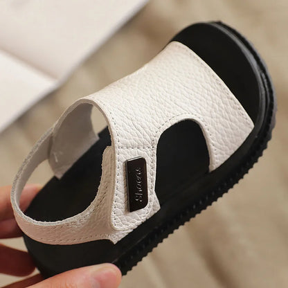 Summer Beach Sandals For Boys  2024 Fashion Children Footwear PU Leather Anti-slippery Soft-soled Kid's Shoes