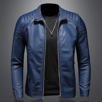 Trend Motorcycle Jacket Spring Mens Fashion Leather Jacket Slim Fit PU Jacket Male Anti-wind Motorcycle Jackets Men Biker Coat