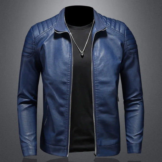 Trend Motorjas Lente Heren Mode Leren Jas Slim Fit PU Jas Mannelijke Anti-wind Motorjassen Heren Biker Jas