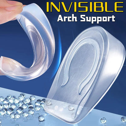 Silicone Transparent Height Increase Insole Heel Lifting Inserts Shoe Foot Care Protector Cushion Arch Support Insert Shoe Pads