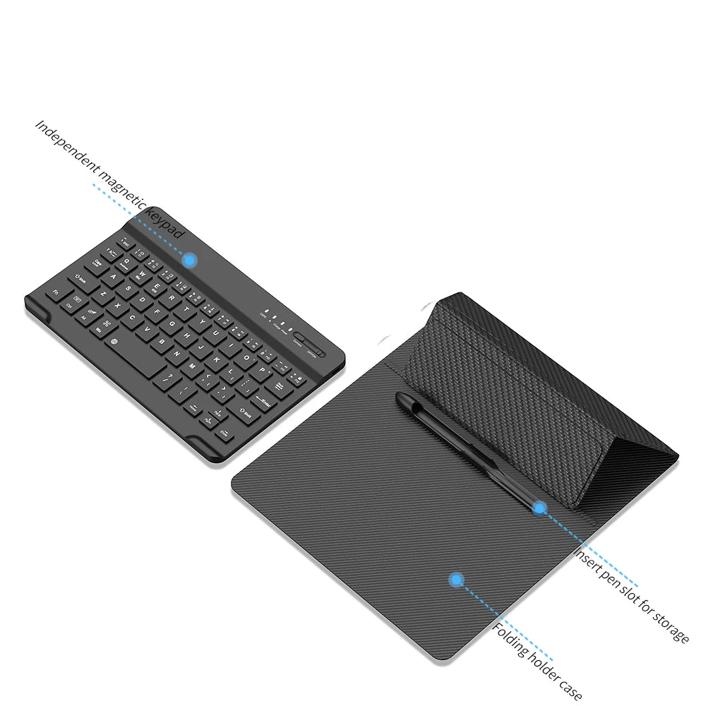 With S Pen Wireless Mouse keyboard Case For Samsung Galaxy Z Fold 5 4 3 2 Leather Touch Magnetic keyboard Cover For OnePlus Open