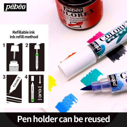 Pebeo Watercolor Art Markers Brush Pen Art Supplies Pigment Paint Marker Pen Drawing for Artist 1Pc