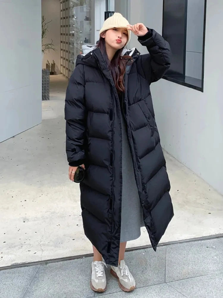 Winter Warm Long Parkas Women's Down Snow Coat Women Hooded Jacket Thicken Warm