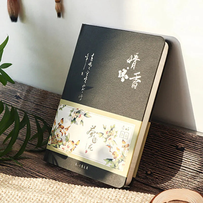 Creative Colorful Page Notebook Chinese Style Hardcover Diary Books Weekly Planner Handbook Color Inside Page for Students