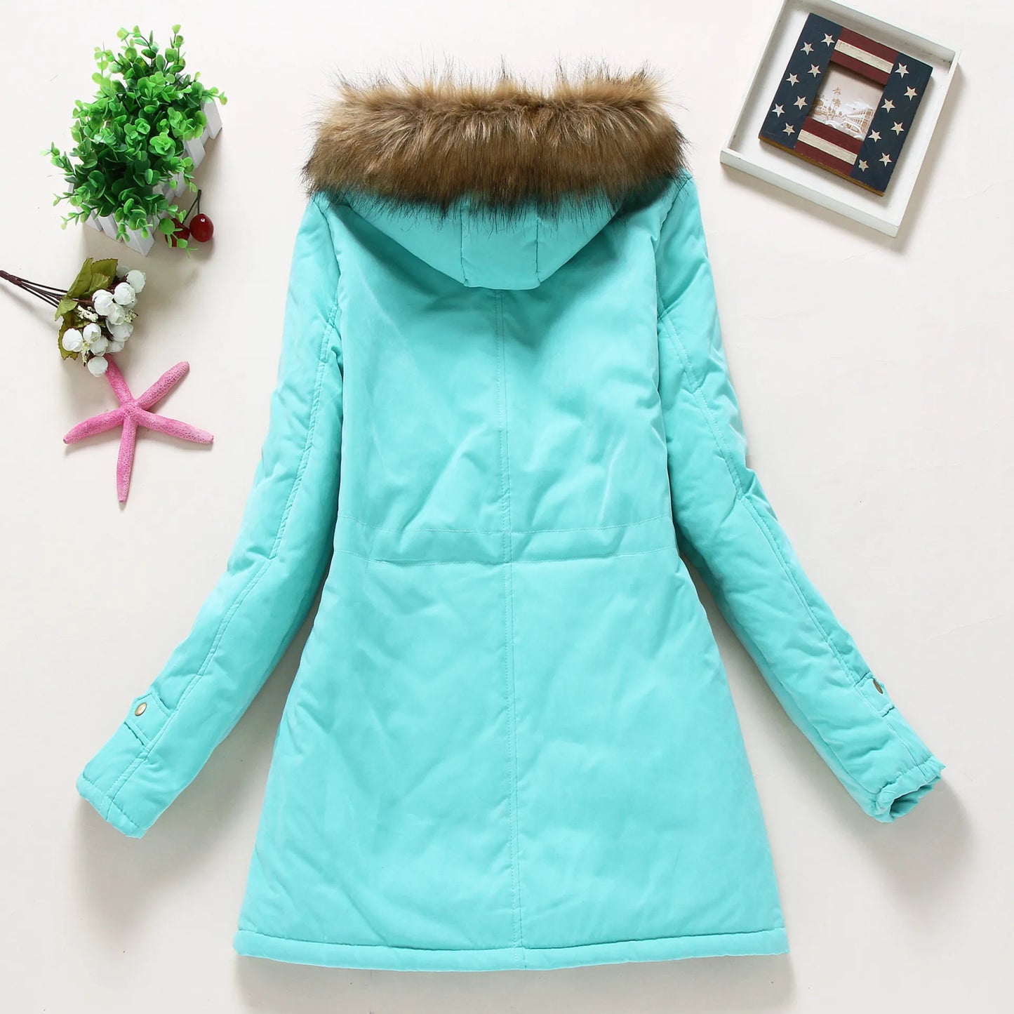 Winter Women's Coats Parka Streetwear Casual Coats Military Hooded Fur Coats Down Jackets Winter Coat Women  Jacket Women