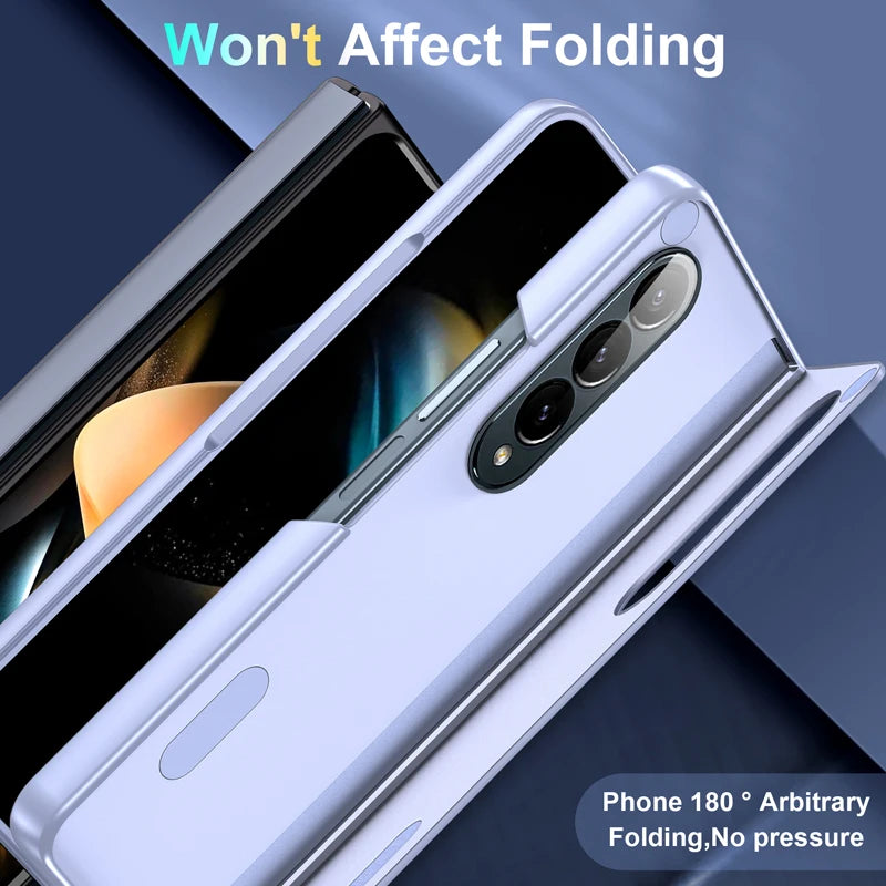 For Samsung Galaxy Z Fold 4 Case Ultimate Touch Feeling PC Bracket Folding Anti-fall Full Protection Cover For Z Fold 3 4 5