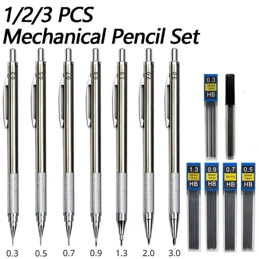 1/2/3 PCS Kovinski risanski svinčnik 0.3 0.5 0,7 mm HB Art Skiciranje Mehanični svinčnik vodi šolske pisarne zaloge Nepremičnino