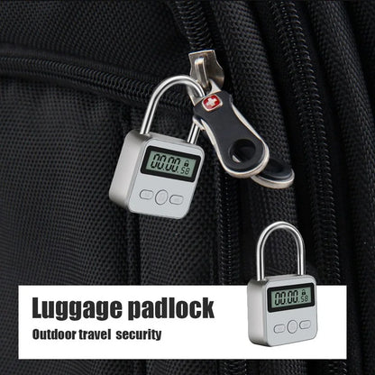 Smart Time Lock LCD Display Time Lock Multifunction Travel Electronic Timer, Waterproof USB Rechargeable Temporary Timer Padlock