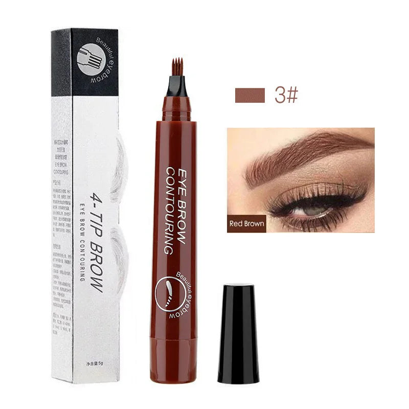 5 Colors Waterproof 4 Fork Tip Eyebrow Tattoo Pencil