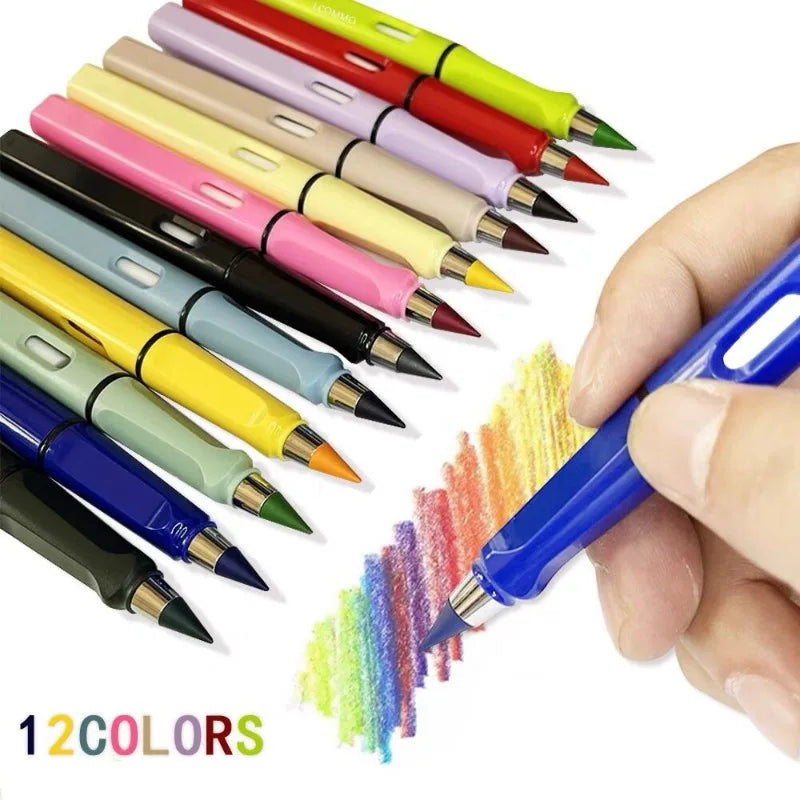 1/3 pcs 12 Colors Unlimited Writing Infinity Pencil No Ink Eternal Pen Art Sketch Painting Tools School Supplies Stationery