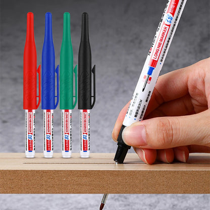 1/3Pcs 32MM Long Head Marker Pens Large Capacity Deep Hole Head Waterproof Four Color Markers For Metal Woodworking Art Supplies