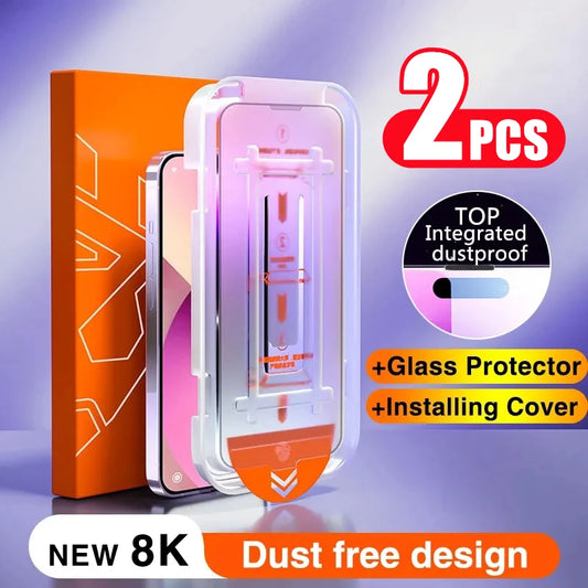 Nieuwe 8K Oleofobe Coating Stofvrije Installatie Screen Protector Voor iPhone 13 11 12 14 Pro Max Mini XS MAX X 15 Anti Spy Glas 