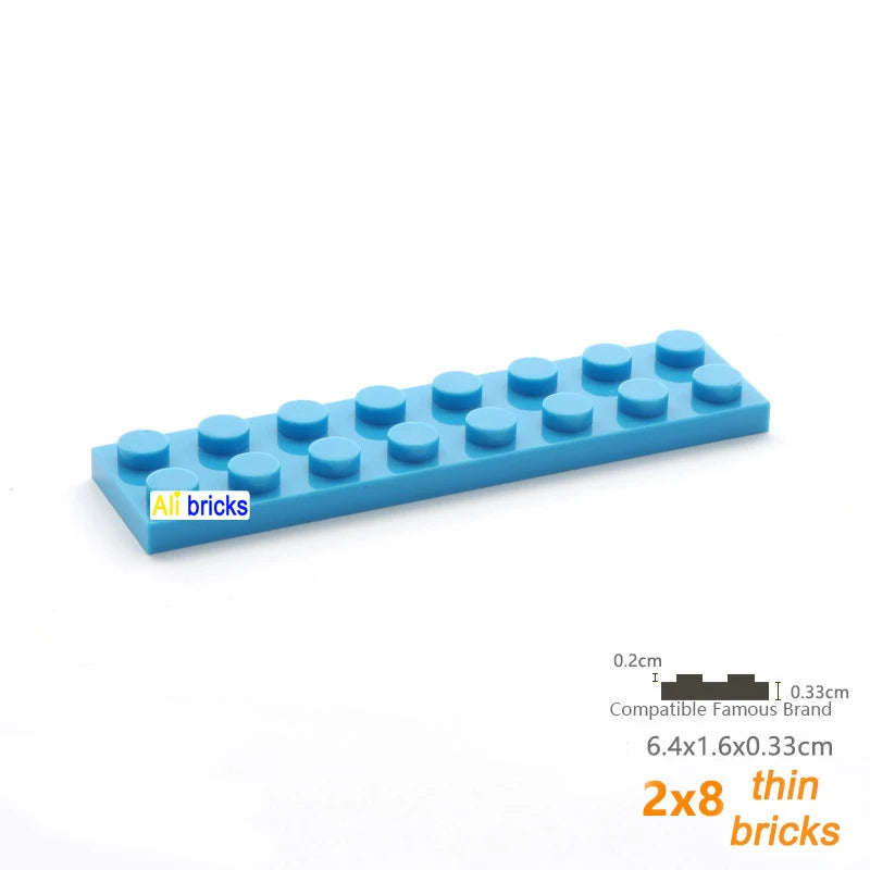 200PCS Bulk Building Blocks Thin Figures Bricks 2x8 Dots 13Color Educational Creative Size Compatible With 3034 Toy for Children