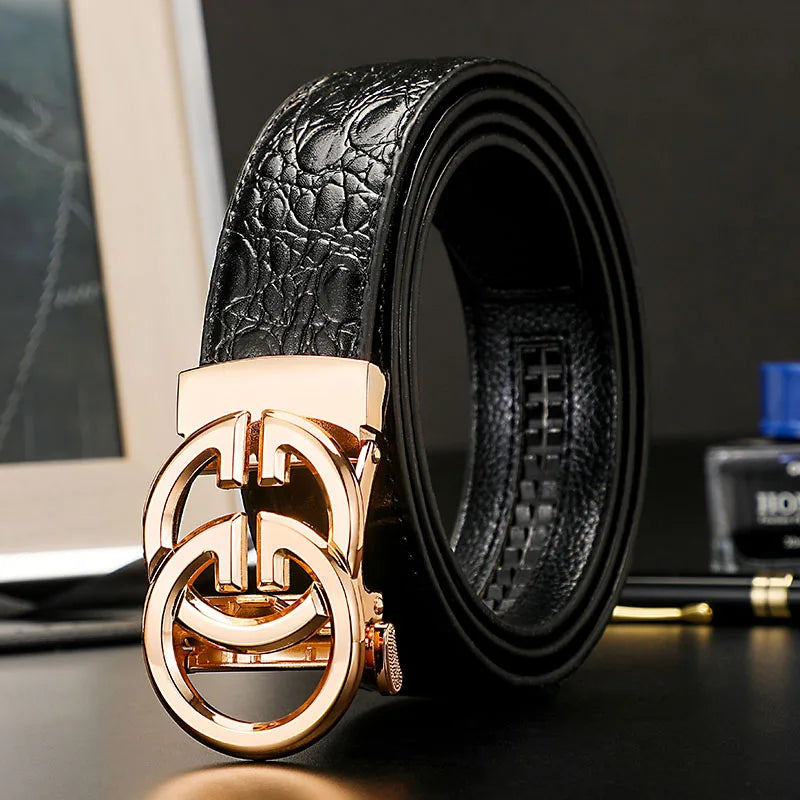 Business Men Belts Luxury Brand Famous Genuine Leather Male Belts for Women High Quality Designers Double G Buckle jeans Strap