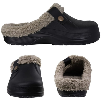 Comwarm New Home Warm Slippers For Women Men Soft Plush Slippers Female Clogs Outdoor Waterproof Non-slip Cotton Slippers 46-47