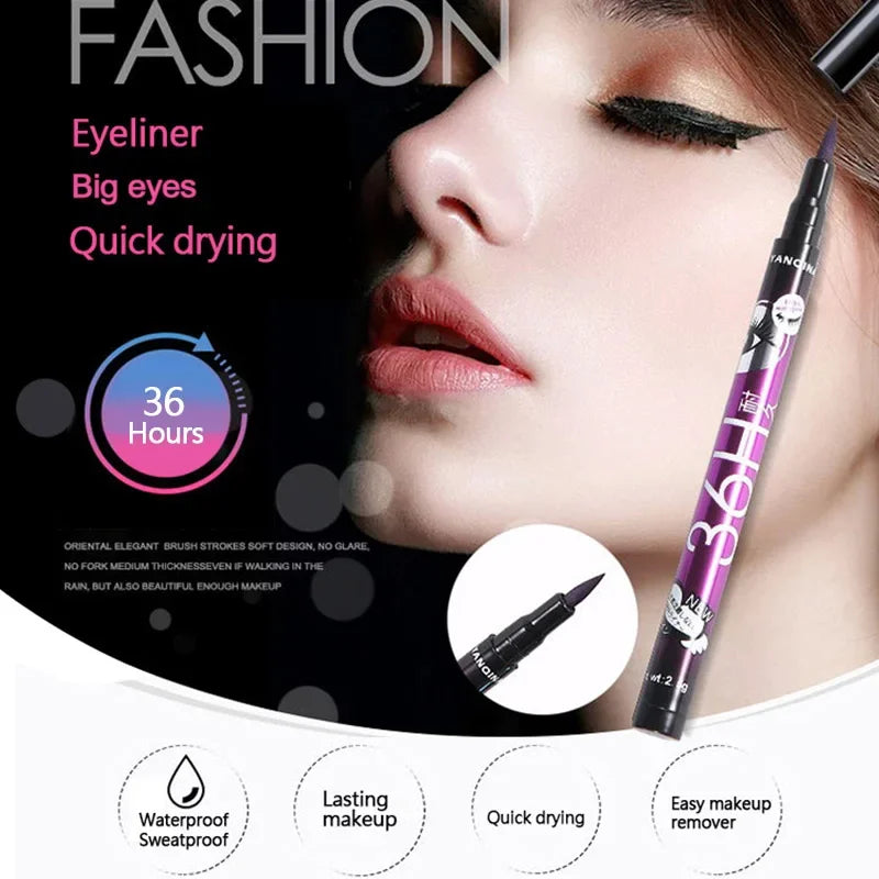 Waterproof Eyeliner Pencil 36H Long-Lasting Precision Black Liquid Eye Liner Pen Makeup Quick-Dry No Blooming Cosmetics Tool