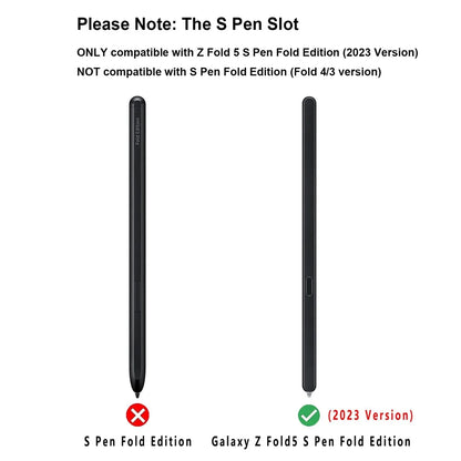 Case with S Pen Holder for Samsung Galaxy Z Fold 5 Anti-Yellowing Slim Thin Crystal Transparent Protective Cover