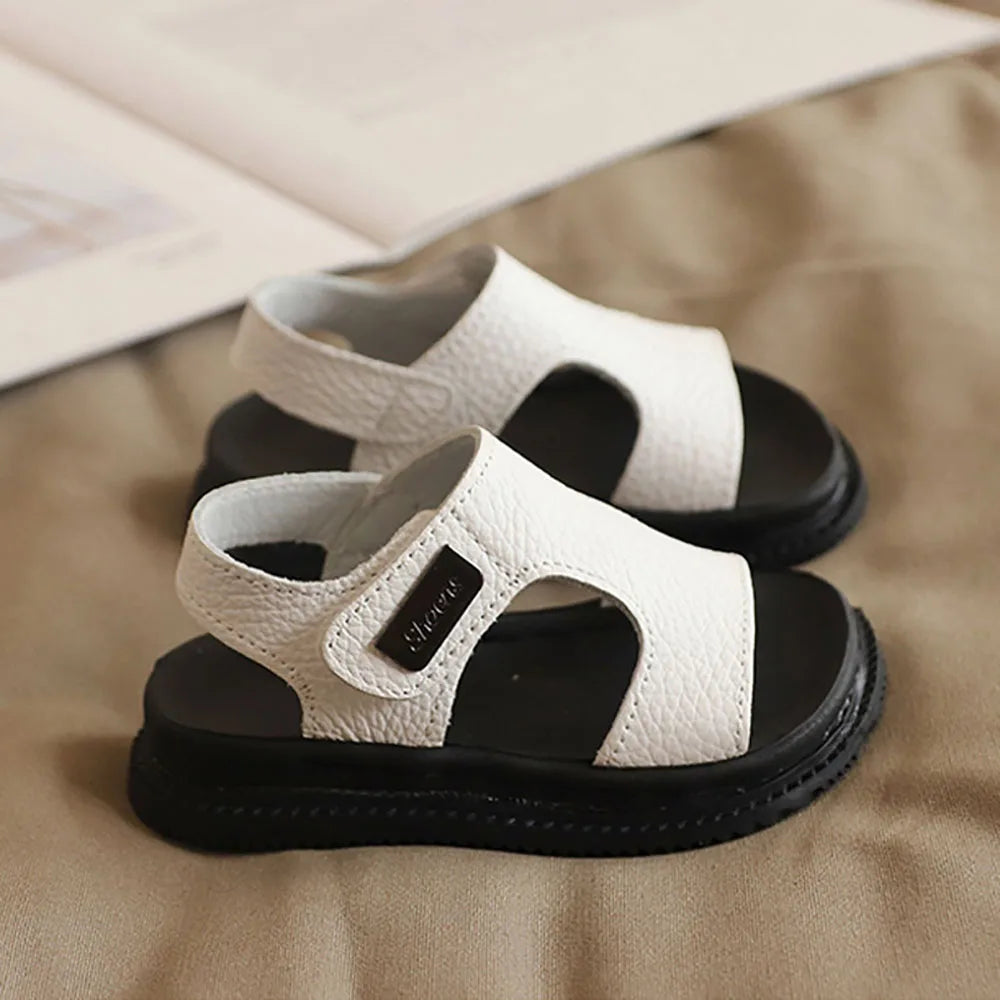 Summer Beach Sandals For Boys  2024 Fashion Children Footwear PU Leather Anti-slippery Soft-soled Kid's Shoes