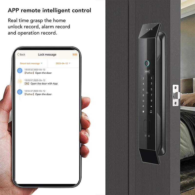 3D Face Recognition Smart Lock Contactless Door Opening 6-in-1 Face Recognition Fingerprint APP Control HD Camera Video Doorbell