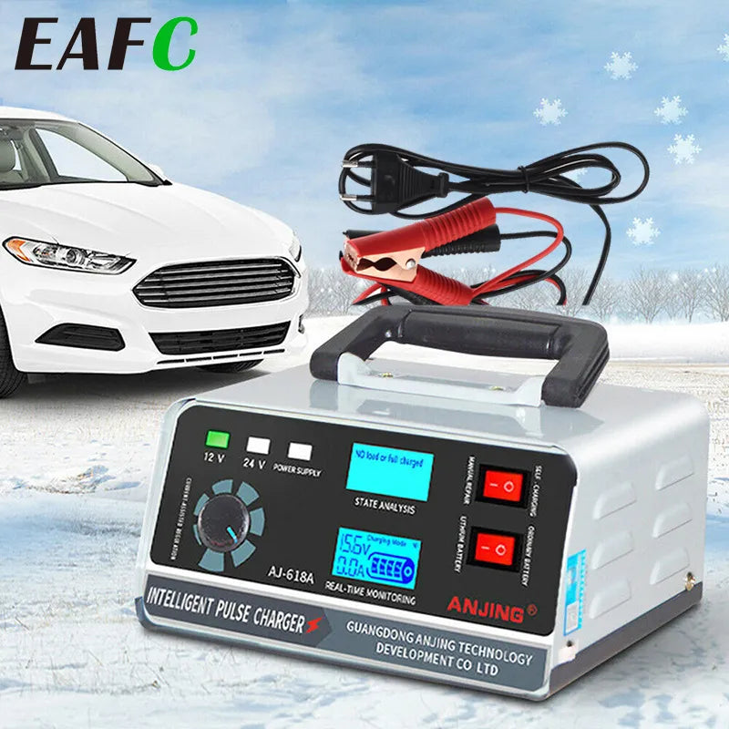 12V/24V Car Charger Large Power 400W 260W Automotive Battery ChargerTrickle Smart Pulse Repair for Car SUV Truck Boat Motorcycle