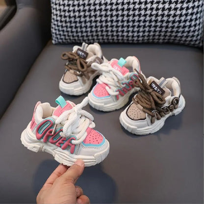 Children's Casual Shoes Boys' Father's Shoes Girls' Sports Shoes Autumn 2023 New Children's Anti-skid Soft Sole Running Shoes