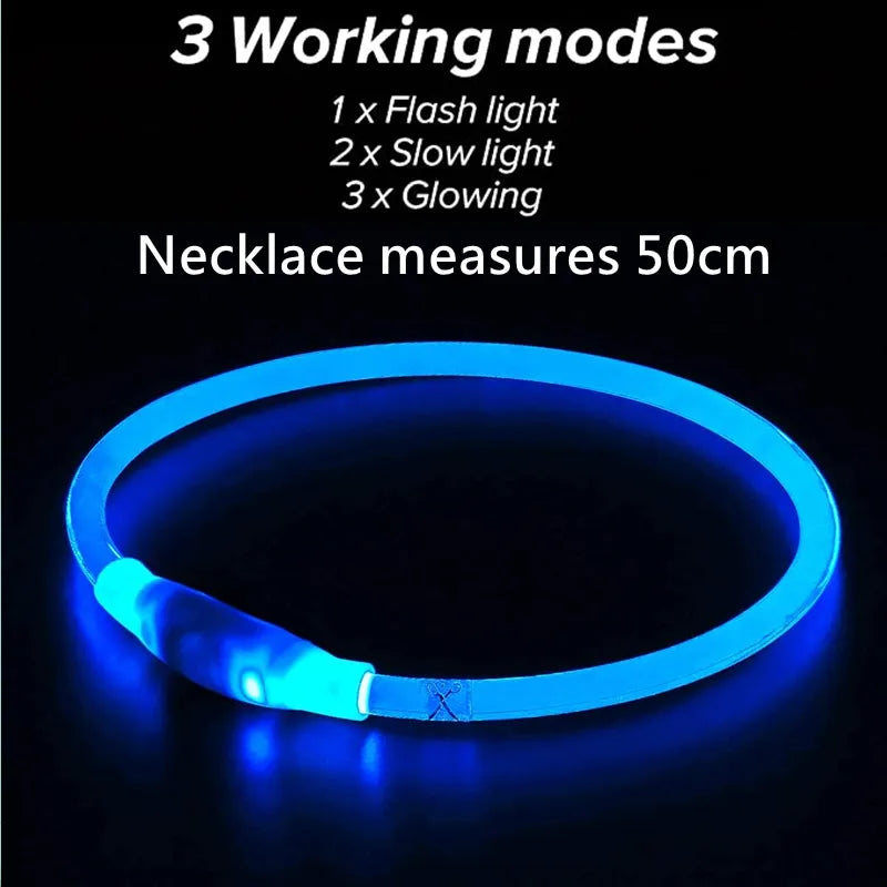 Led-halsband Lichtgevende USB-halsband voor katten 3 modi Led-licht Gloeiend verliespreventie LED-halsband voor honden Hondaccessoires 