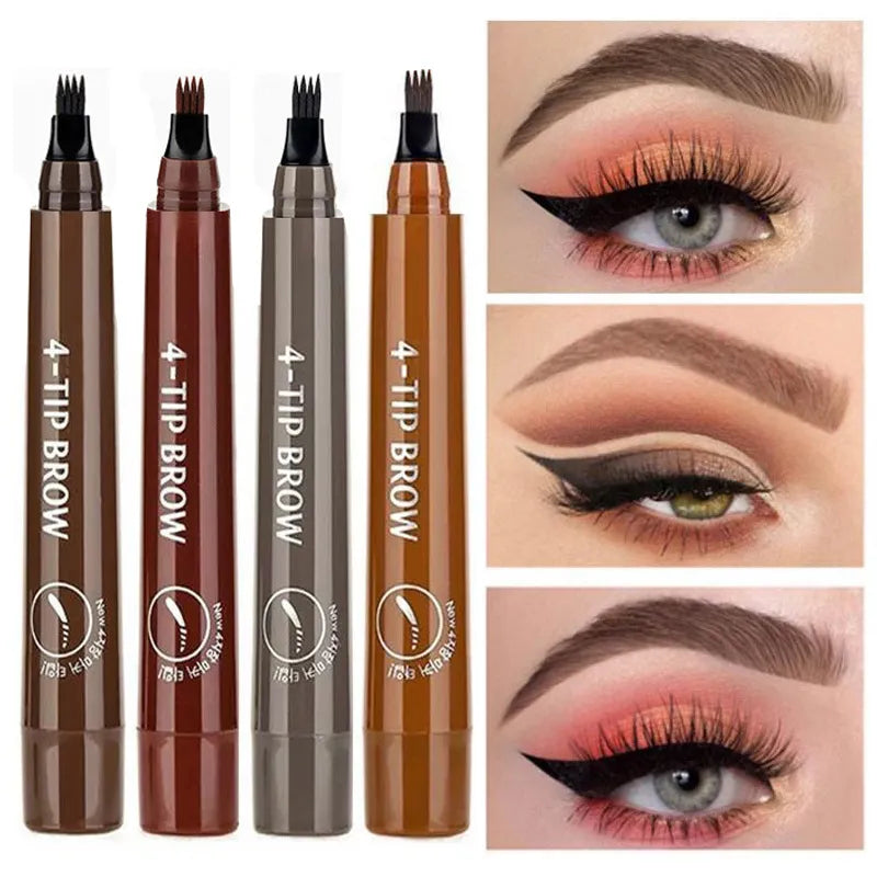 5 Colors Waterproof 4 Fork Tip Eyebrow Tattoo Pencil