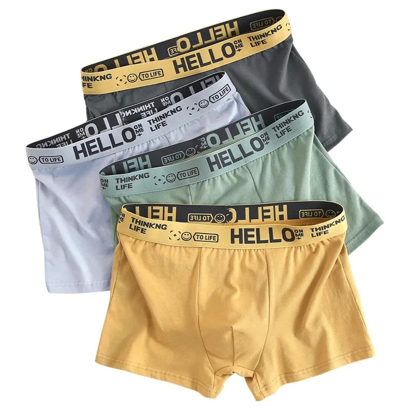 10Pcs / Moški spodnje perilo modno spodnje perilo visoko Stretch Boxer hlače, ki dihajo mehke moške hlače Comm Velikost L-4XL