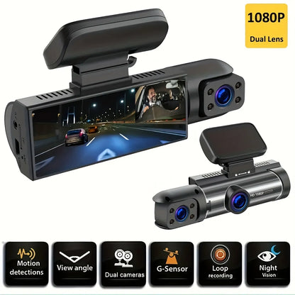 1080P dual camera,Dash Cam for cars,Front And Inside,car camera with IR Night Vision,Loop Recording,wide angle Car DVR Camera