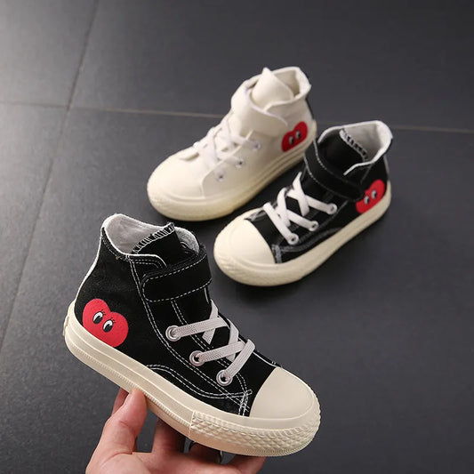 Tenis Fashion Kid Shoe Autumn High Cut Kid Canvas Shoe Girl Shoe Love Boy Sport Shoe Trend Casual Board Shoe Zapatillas Niña