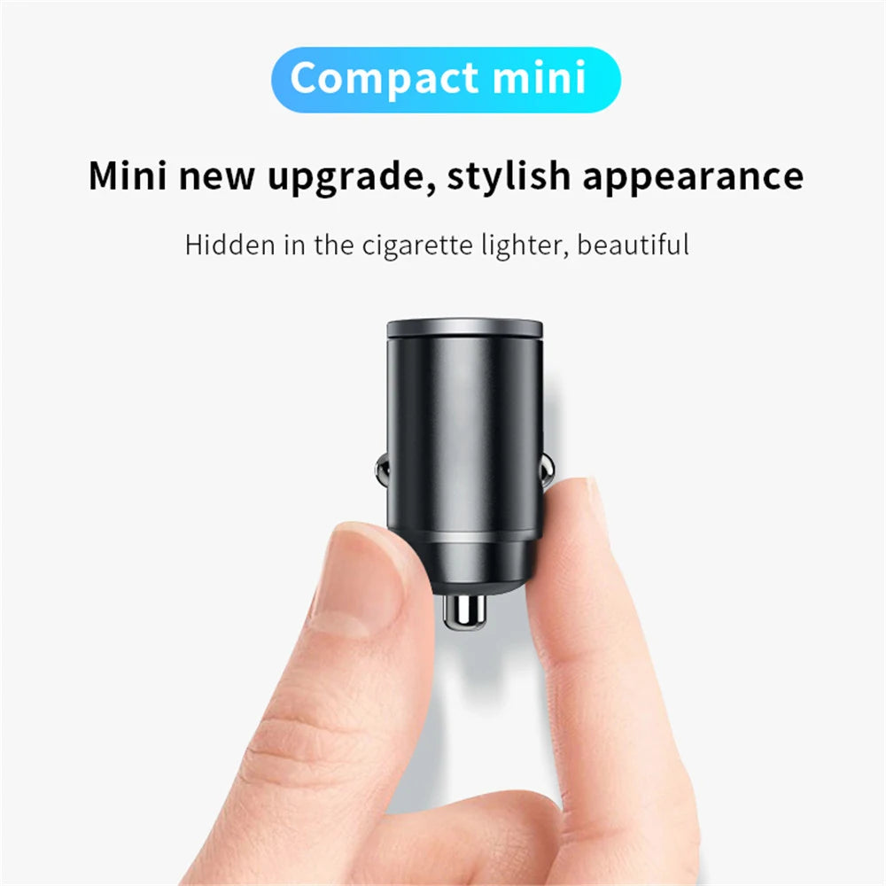 100W/200W QC3.0 PD Mini Car Charger 12-24V Lighter Fast Charging Car USB Type C Charger for Xiaomi Samsung Huawei iPhone Power