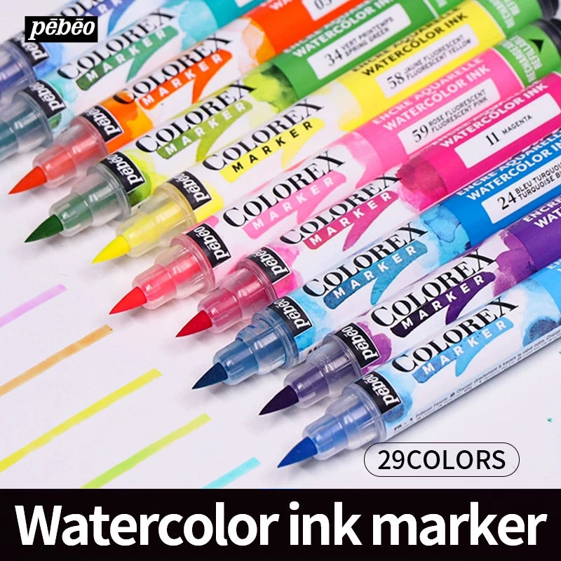 Pebeo Watercolor Art Markers Brush Pen Art Supplies Pigment Paint Marker Pen Drawing for Artist 1Pc