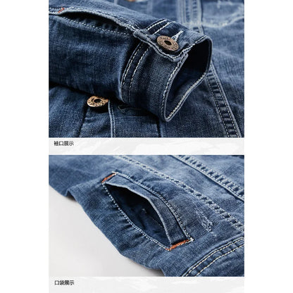 Spring Denim Jacket Men's New Suit Jacket Jacket Pants Two Men's Spring and Autumn Jeans Men Clothing Pantalones Suit