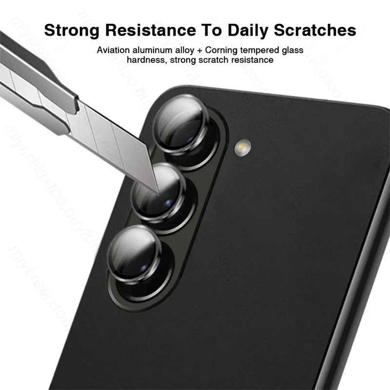 Rear Camera Protective Glass Case For Samsung Z Fold5 5G Fold 5 Back Tempered Glass Matel Ring Lens Cap On Galaxy Zfold5 Zfold 5