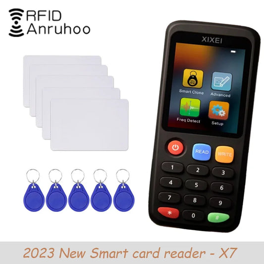 Nieuwe Rfid Smart Card Reader X7 125 khz Badge Copier 13.56 mhz Nfc Decoder Duplicator Ic Id Chip Tag kloon Ntag213 215 Sleutel Schrijver 