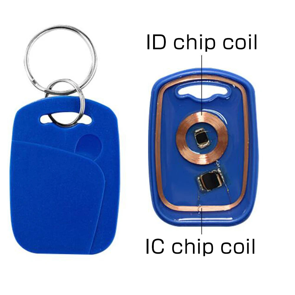 10pcs 2 In 1 Dual Chip Frequency RFID Keyfob 125KHZ T5577 +13.56MHZ UID Rewritable Composite Access Control Key Tags IC+ID