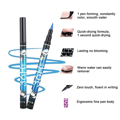 Waterdichte Eyeliner Potlood 36H Langdurige Precisie Zwarte Vloeibare Eyeliner Pen Make-Up Sneldrogende Geen Bloeiende Cosmetica tool